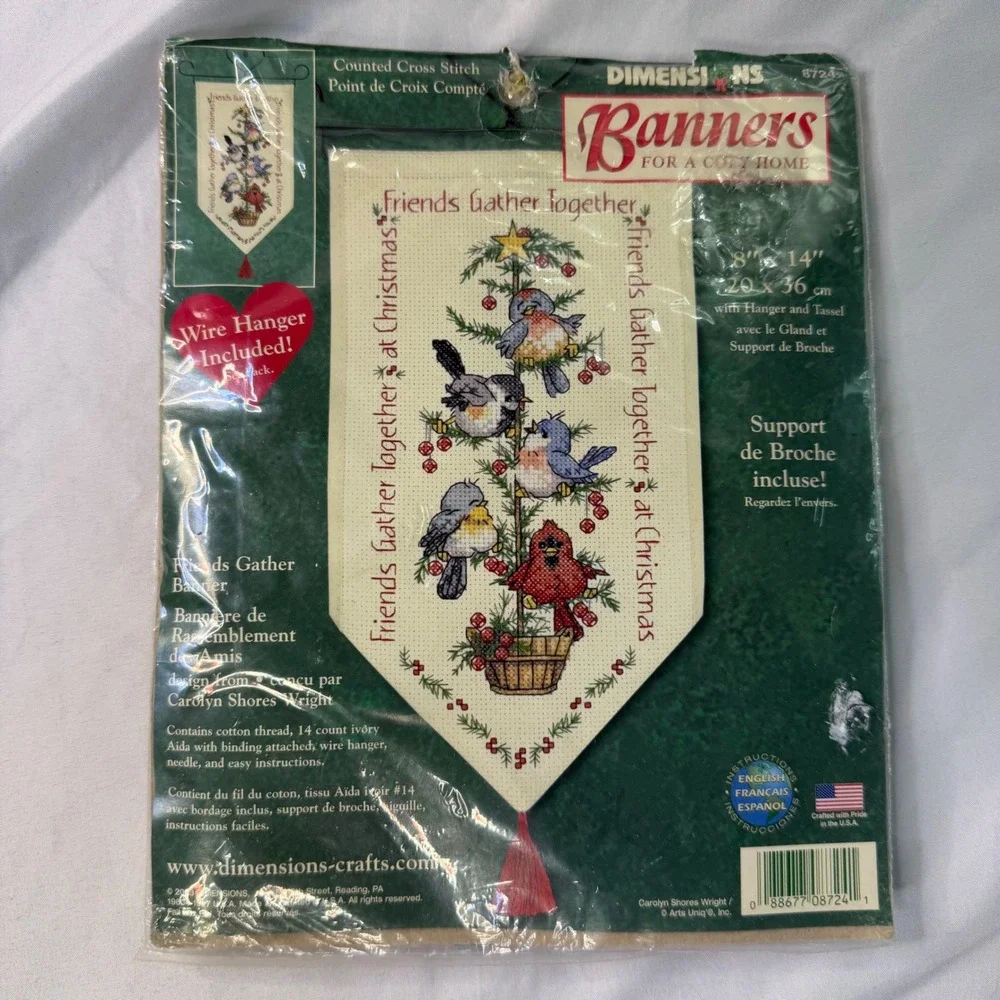 Dimensions Friends Gather Banner Counted Cross‎ Stitch Kit 8724 Birds Christmas